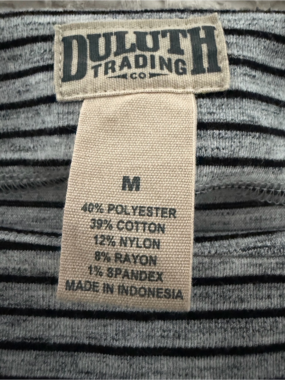 Duluth Trading Co Porte Pro Stretch Striped Long-Sleeve Dress Gray & Black M - Picture 2 of 8
